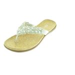 Kenneth Cole REACTION Women's Glam-athon Thong Sandal, White, 11