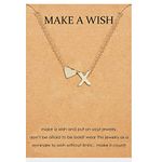 Make A Wish Necklace for Women Heart Initial Necklace Dainty Letter Necklace Women Trendy Stuff Under 5 Dollar Items for Teen Girls Monogram Name Necklace Trendy Alphabet Necklace Initial Pendant Necklace Birthday Christmas Gifts for Girls