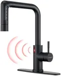 Charmingwater Touchless Kitchen Faucet with 5 Modes Pull Down Sprayer, Single Handle Stainless Steel Motion Sensor Faucet for Kitchen Sink, Matte Black
