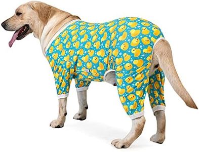 CuteBone Big Dog Clothes Pitbull Golden Retriever Post Surgery Suit Stretchy Calming Anxiety Pet Pajamas Shirts Shedding Suits Onesie for Medium/Large Sized Dogs Labrador Bully ZP06L