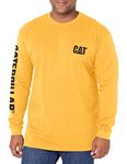 Caterpillar Men's Trademark Banner Long-Sleeve T-Shirt,Yellow,X-Large