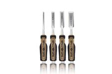 Spec Ops Tools Wood Chisel Set with High-Carbon Steel Blades, Shock-Absorbing Grip, 4-Piece