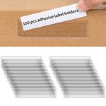 SIYOMG Self Adhesive Label Holders, 100 PCS 11 x 3 cm Clear Plastic Label Pockets, Shelf Price Display for Supermarket Office Home