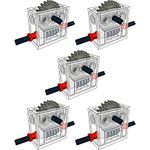 5 Sets of Technical Parts Complete Gearbox Assembly Trans-Clear Wormbox Gear Motor Reducer Block Mindstorms Robotics ev3 NXT MOC Transparent Robotics Power Function Compatible with Part 6588