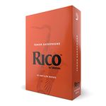 Rico Saxophone Reeds - Reeds for Tenor Saxophone - Thinner Vamp Cut for Ease of Play, Traditional Blank for Clear Sound, Unfiled for Powerful Tone - Tenor Sax Reeds 3.0 Strength, 10-Pack