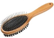 KylePet Dog Brush, Double Sided Pet Slicker Brush with Bamboo Handle for Dogs and Cats Long Hair Pets Grooming Comb for Removing Shedding, Tangles and Dead Undercoat