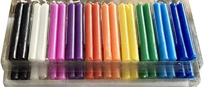 Taper Spell Candles 40 Pcs, Assorted Colors, Use for Casting Chimes, Spells, Rituals, Healing, Magical Work, and Wax Play