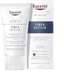 EUCERIN Urea Repair Replenishing Night Face Cream for Dry to Very Dry Skin | Face, 50mL | 5% Urea | Ceramide Cream | Fragrance-free | Non-Greasy | Recommended Brand by Dermatologists