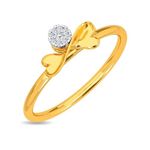 KISNA Real Diamond Jewellery 14KT White Gold SI Diamond Ring for Woman | Bow S20 For Unisex Adult