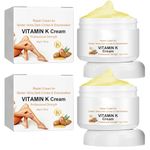 2 Bottle 60g Vitamin K Facial & Body Cream - Gentle Care for Uneven Skin Tone, Suitable for Under-Eye & Leg Areas