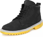 WALK-WISE Black Suede Leather Casual Boots for Men - 7 UK