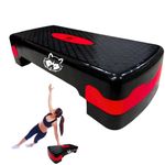 Mapache Adjustable Home Gym Exercise Fitness Stepper for Exercise Aerobics Stepper with 3 Height Adjustments| Max Weight 250kg (Black & Red)