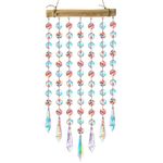 Hanging Crystal Prism Suncatcher Ornament Crystal Wind Chimes Colorful Glass Beads Chain Pendant Decorative Mobiles