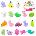 Cuotoy 18PCS Mochi Squishy Toys, Mini Kawaii Dinosaur Squishies Soft Fidget Toys Stress Squeeze Toys Party Bags Filler for Boys Girls Birthday Gifts…