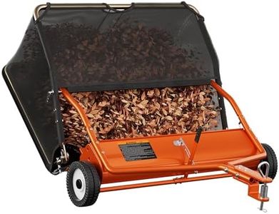 48" Lawn Sweeper Tow Behind - Pull Behind Grass Sweeper with 25.16 cu. ft Large Hopper, Heavy Duty Leaf & Grass Collector, Adjustable Brush Height Lever and Dumping Rope, Lawn and Yard Cleanup Tool
