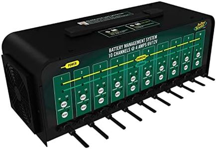 Battery Tender 10 Bank Multibank Charger - 40 AMP (4 AMPs Per Bank) - Selectable 12V / 6V - Smart and Switchable 12V Multi Battery Charger and Maintainer - 021-0134-DL-WH