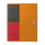 Oxford International A4+ Narrow Ruled Wirebound Classic Notebook, A4, lined,Orange/Black/Red