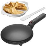 Baker's Friend - Crepe machine with automatic shut-off, portable crepe with non-stick dip plate, automatic temperature control, graphite
