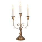 Sziqiqi Candelabra Candle Holder Vintage, 29.5cm Candlestick Holder 3-Arms Farmhouse Metal Candle Stick Stand for Taper Candles for Dinner Coffee Table Fireplace Mantel Decor, Bronze