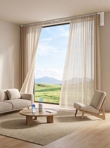 EUMUV Curtain Rods for Windows up to 166 Inches Adjustable Length Electric Smart Curtain Track System with Remote, Motorized Automatic Curtain Opener, Alexa Google Home Tuya App Compatible