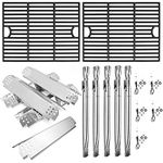 Hisencn 304 Stainless Steel Grill Parts for Home Depot Nexgrill 720-0830H, 5 Burner 720-0888N 720-0888N 720-0888S Gas Grill, Grill Burner, Heat Plate, Cooking Grates Parts, 13 x 17