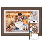 Dragon Touch Digital Photo Frame WiFi 10 inch IPS Touch Screen Digital Pictuer Frame Display, 32GB Storage, Auto-Rotate, Share Photos via App, Email, Cloud, Classic 10 Brown