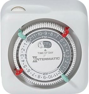 Intermatic TN111K 15-Amp Indoor Timer - Versatile 24-Hour Control - Easy Manual Override and Single 2-Prong Design