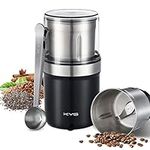 KYG Coffee Grinder Electric Grinder for Seeds, Nut, Pepper, Flax Seed Grinder with Removable Bowl Spice Grinder 300W with 1 Washable Stainless Steel Cup