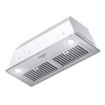 Hermitlux Range Hood Insert 30 inch, Built-in Vent Hood with 3 Speed Exhaust Fan, Ducted/Ductless Convertible, Stainless Steel Range Hoods with Bright LED Light, Baffle Filters and Charcoal Filters