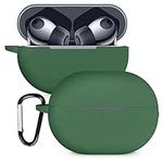 kwmobile Case Compatible with Huawei FreeBuds Pro Case - Silicone Cover Holder for Earbuds - Dark Green