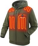 Venustas Unisex Heated Hoodie with Battery Included, Heated Jacket for Women and Men Olive Green