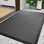 Yimobra Front Door Mats, Heavy Duty Water Absorbent Mud Resistant Easy Clean Entry Outdoor Rugs,Non Slip Backing, Exterior Mats for Outside Patio Porch Farmhouse, 75 x 43 cm, Gray