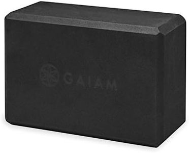Gaiam Yoga Block - Supportive Latex-Free EVA Foam Soft Non-Slip Surface for Yoga, Pilates, Meditation (Black)