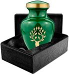 Trupoint Memorials Cremation Urns for Human Ashes - Decorative Urns, Urns for Human Ashes Female & Male, Urns for Ashes Adult Female, Funeral Urns - Dark Green, 1 Small Keepsake