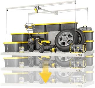 Garage Ceiling Storage Racks – 4x8 FT Overhead Garage Storage Rack with Safety Lock, Heavy-Duty Ceiling Mounted Lift System and Storage Organizer, Ideal for Maximizing Overhead Space, 325 lbs Capacity