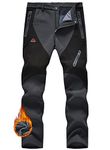 JHMORP Men's Snow Ski Snowboard Pants Water Resistant Softshell Fleece Lined Travel Winter Hiking Pants (Dark Gray,CA 34)