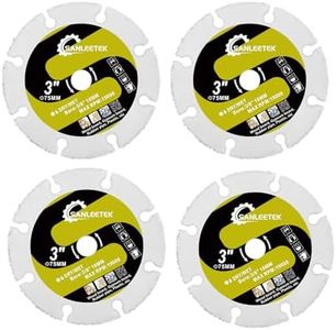 Tungsten Carbide Saw Blade 3"(75mm) - 4pcs Disc Cutter for Wood Rubber Plastic Gypsum Fiberglass Boards Cement Residues for Arbor 3/8"(10mm) Angle Grinder SANLEETEK