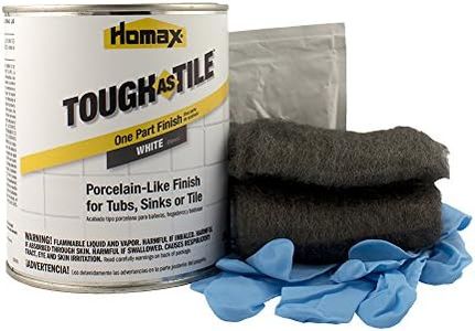 Homax Tub and Tile Refinishing Kit, White, 21 oz, Brush On, Tough as Tile Kit