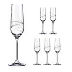 DIAMANTE Fantasy Hand Cut Champagne Flute Prosecco Sparkling Wine Glasses - Gift Set of 6