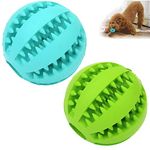 2 Pack Dog Toy Ball，Nontoxic Bite Resistant Teething Toys Balls for Small/Medium/Large Dog and Puppy Cat, Dog Pet Food Treat Feeder Chew Tooth Cleaning Ball Exercise Game IQ Training Ball.