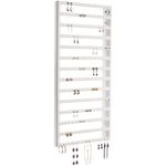 Angelynn's Stud Dangle Earring Holder Wall Mount Hanging Jewelry Organizer Display Closet Post Earing Jewelry Storage Rack, Luka Large White