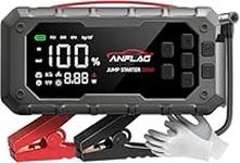 Jump Starter Power Pack with Air Compressor, ANFLAG 7000A 160PSI Car Battery Booster Jump Starter(All Gas/14L Diesel/Hybrid), 12V Portable Car Starter Power Bank with Jump Leads, Gloves, Lights