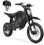 ESKUTE Electric Dirt Bike for Teens Adults, Mid-Drive Motor 3500W Peak, Electric Motorcycle 48V23Ah Battery, 53-Mile Range, 38mph, Hydraulic Nitrogen Dual Shock Absorbers, Black With Helmet