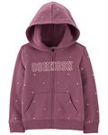 OshKosh B'Gosh Baby Girls' Logo Hoodie, Grape Twist, 12 Months