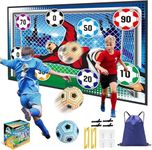 Soccer Ball Game Toy Set-Backyard Indoor Outdoor Toss Soccer Goal Game with 2 Balls, Foldable Flannel Goals, Toddlers Kids Boys Girls Birthday Gift Outside Toys for 3 4 5 6 7 8 Years Christmas