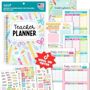 Hadley Designs Teacher Planner 2026-2027 – Undated Teacher Planners, Homeschool Lesson Planner Book for Teachers Must Haves, Lesson Plan Book For Teachers Classroom Supplies & Appreciation Gifts