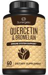 Sunergetic Premium Quercetin & Bromelain Supplement – Powerful Quercetin Bromelain Complex to Help Support Immune System & Seasonal Support – Quercetin 1000mg Per Serving – 60 Capsules