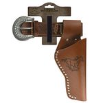 Bauer Spielwaren J.G.Schrödel Lady 2 Belt with Rivets and 1 Holster Imitation Leather and Metal Gun Belt for Toy Guns 62-105 cm Light Brown (750 0160)