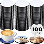 100 Pcs Sublimation Car Coasters Blanks, 2.75 Inch Round Cup Coaster, Kitchen Coffee Table Decor, DIY Crafts, Thermal Sublimation Supplies, Party Favor and Gifts for Birthday Wedding Christmas