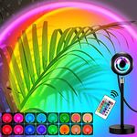 Sunset Lamp Projection, Remote Control, Multicolor Changing, Multiple Modes, RGB LED Night Light 360 Degree Rotation for Photography/Party/Home Decor/Bedroom Living Room